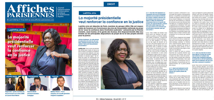 Réforme de la justice : En interview pour Affiches Parisiennes