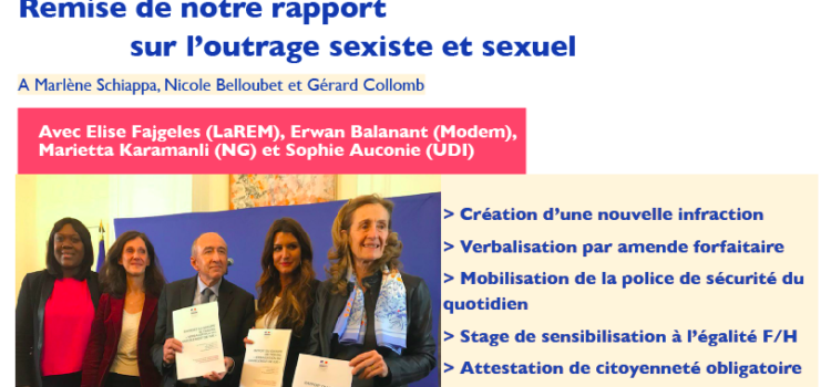 Remise du rapport sur l’outrage sexuel et sexiste