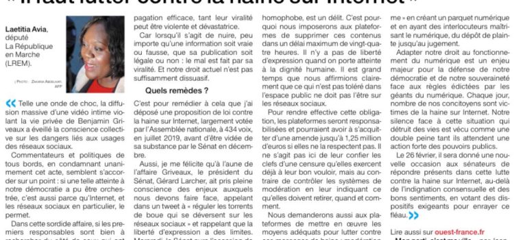 🗞️ TRIBUNE – ” Il faut lutter contre la haine sur Internet “